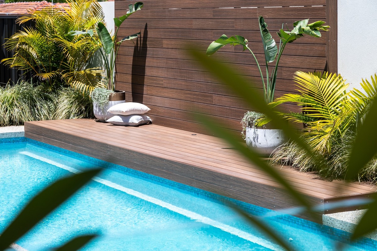 Side of Pool with Decking Design Revell Landscaping Perth