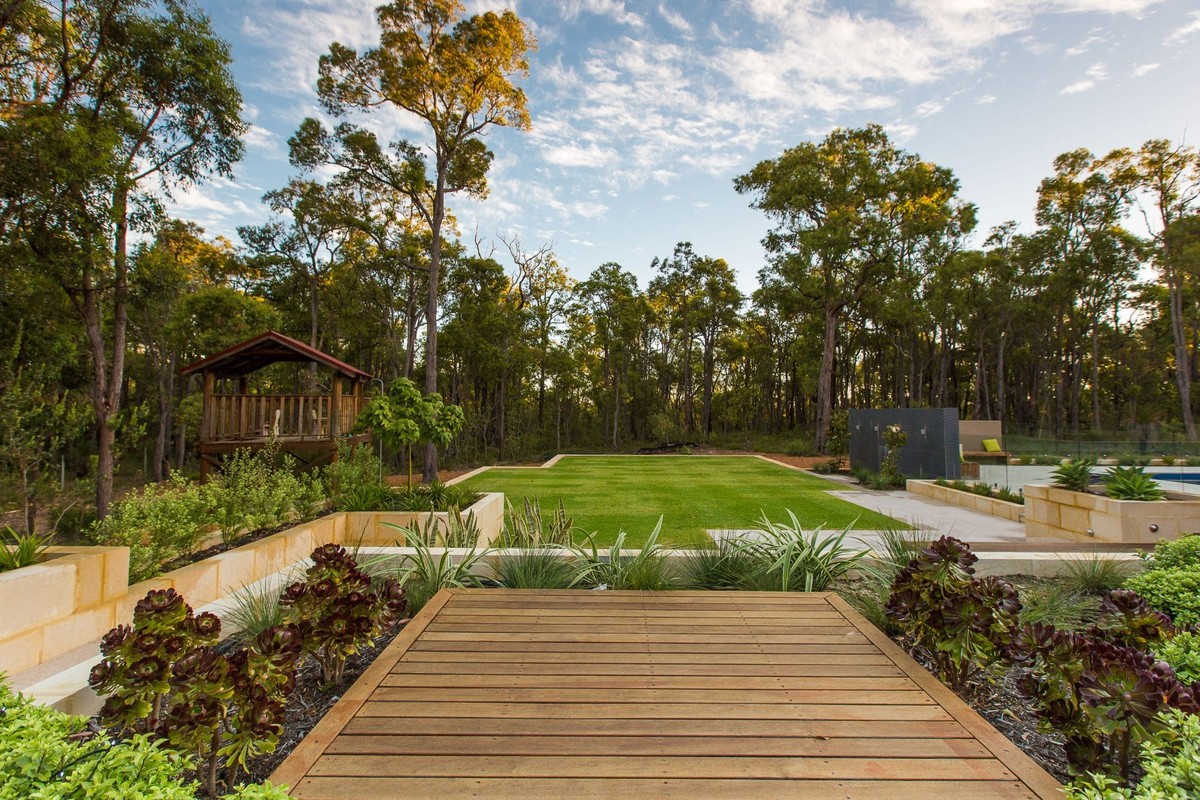 Hovea Bush Block Landscape Construction Services Decking Platform and Lawn
