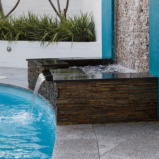 Spa in Trigg with Fountain by Revell Landscaping