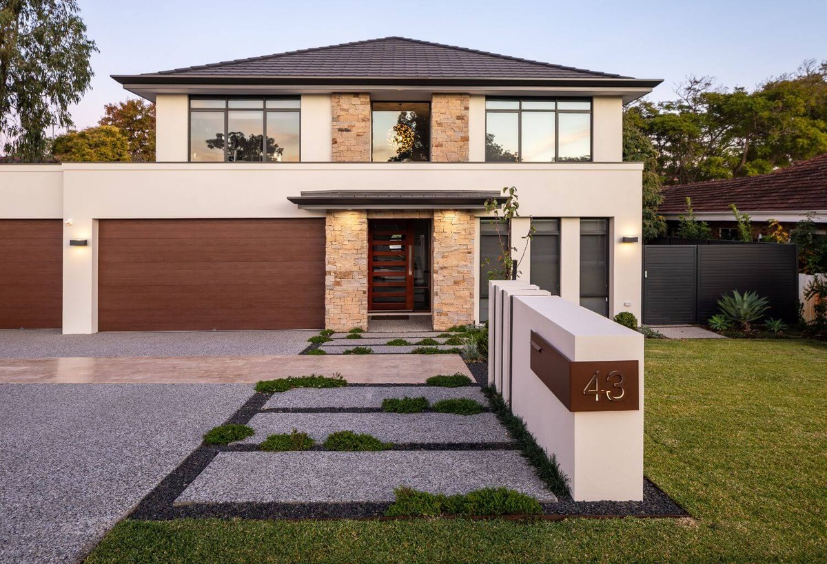 Front entry statement landscaping